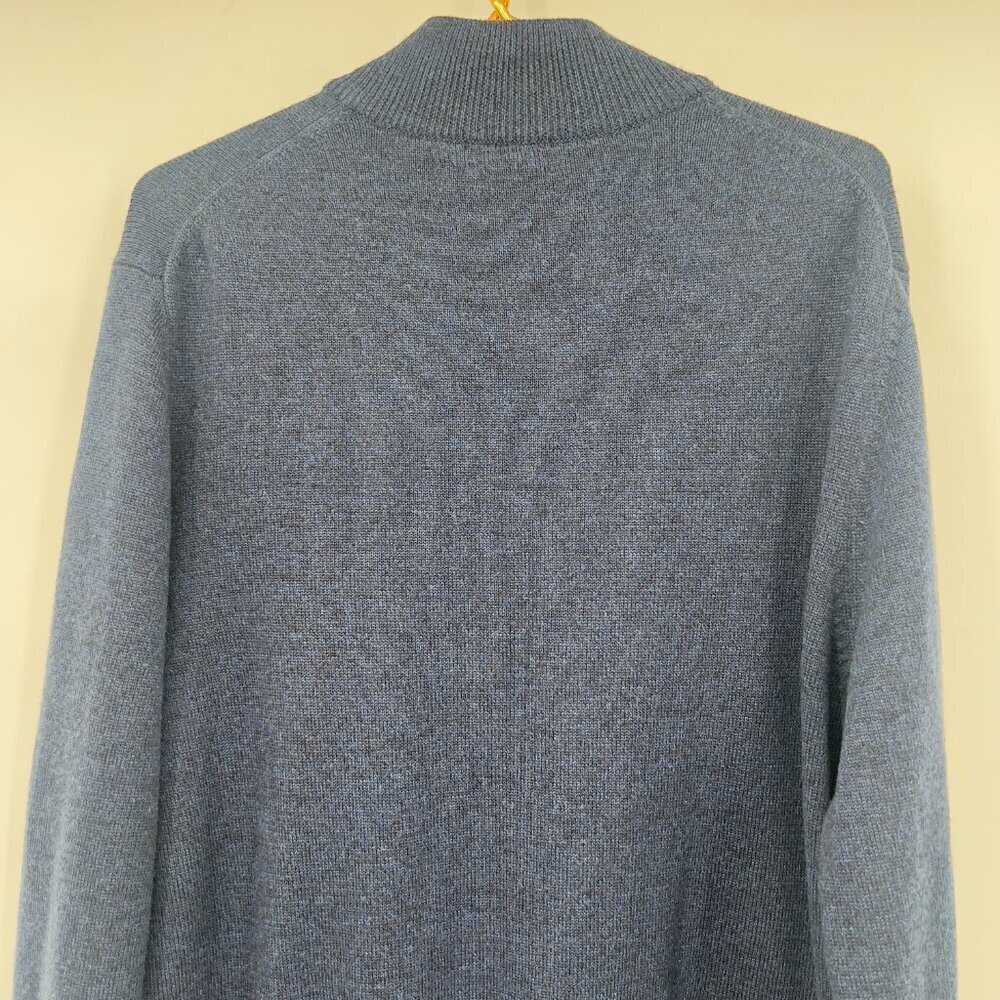 Brooks Brothers 346 Men’s 100% Merino Wool 1/4 Zip Sweater Navy Blue Size XL - Picture 5 of 9
